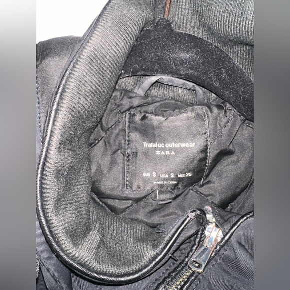 Zara Black Removable Hoodie Winter Jacket Coat, Size S - Picture 6 of 6